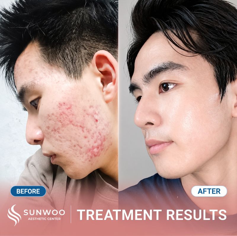 Acne treatment results at Sunwoo