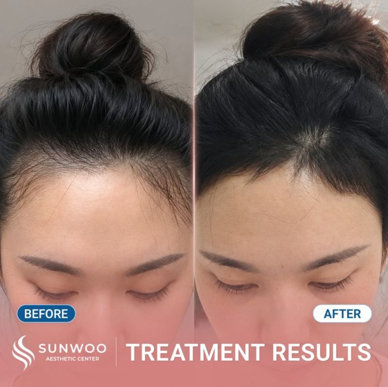 Meso Hair Therapy before and after at Sunwoo